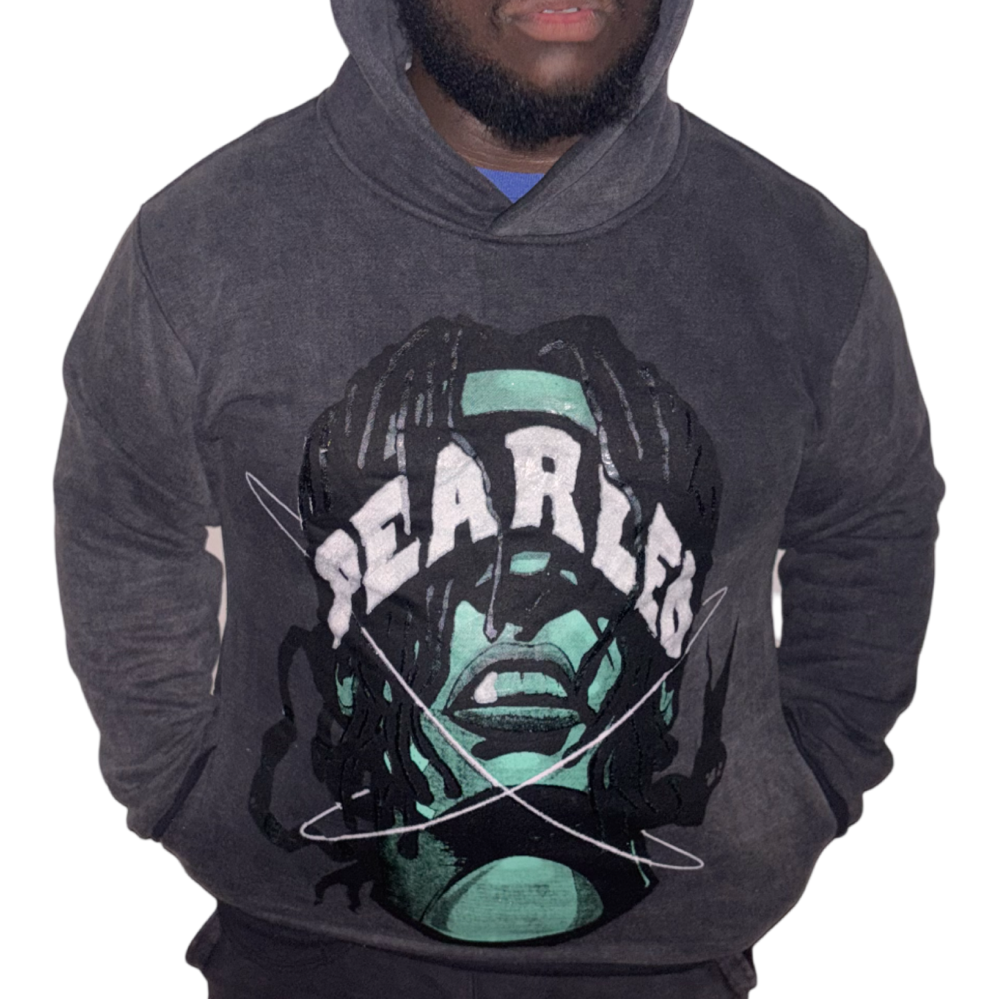 STONEY HOODIE CHARCOL GREY(acid washed)